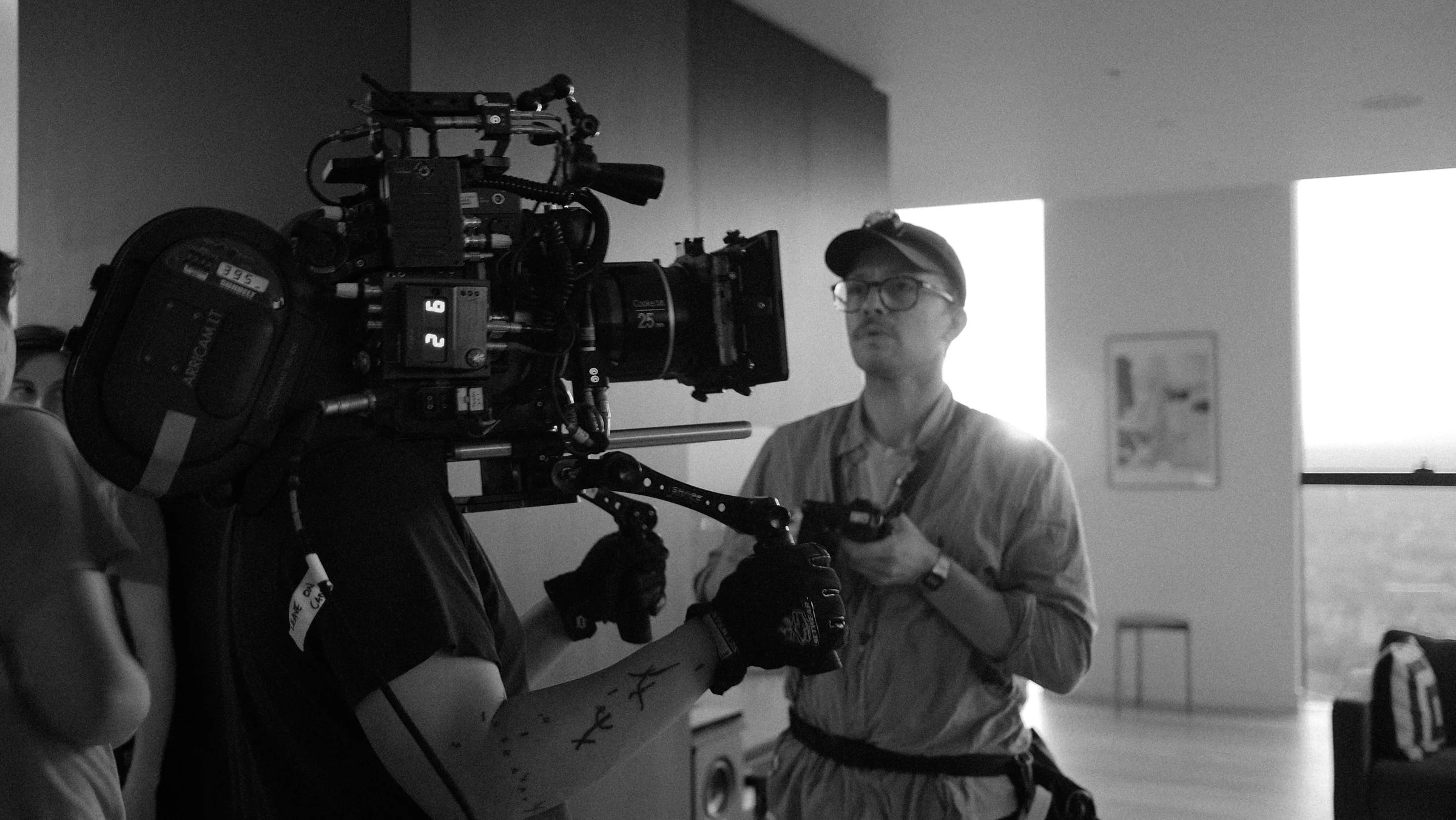 Camera crew operating a cinema camera